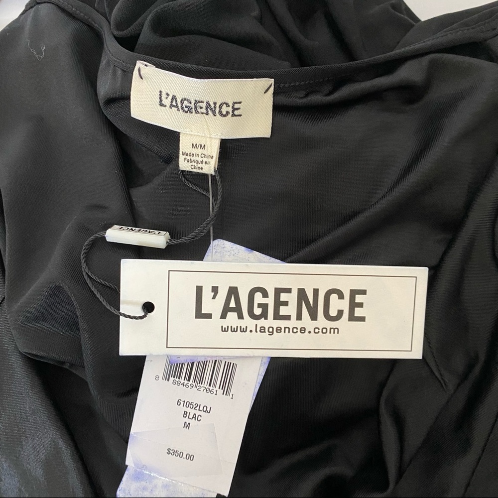 L’AGENCE Tate Sleeveless Wrap Dress in Black Size Medium NWT - Picture 10 of 14